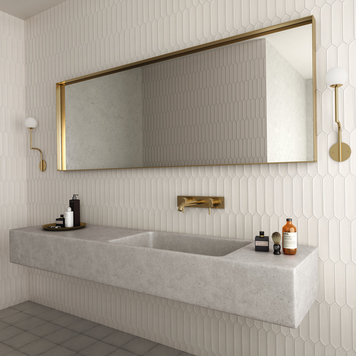 Lanse White Matt Decor Tile