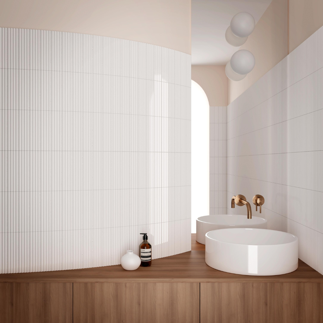 Praia White Subway Decor Tile