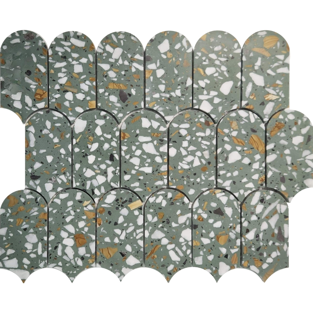 2060 Punkah Speckled Grass Mosaic Decor Tiles