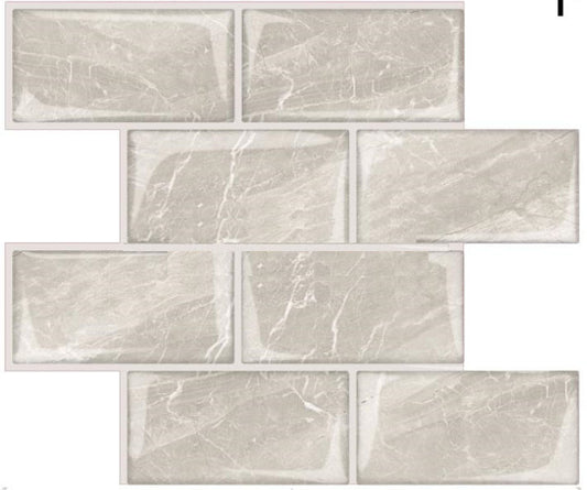 3D Peel & Stick Crema Marfil Cream Metro Gloss Mosaic