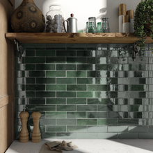 Load image into Gallery viewer, Artisan Subway Moss Green Decor Tile
