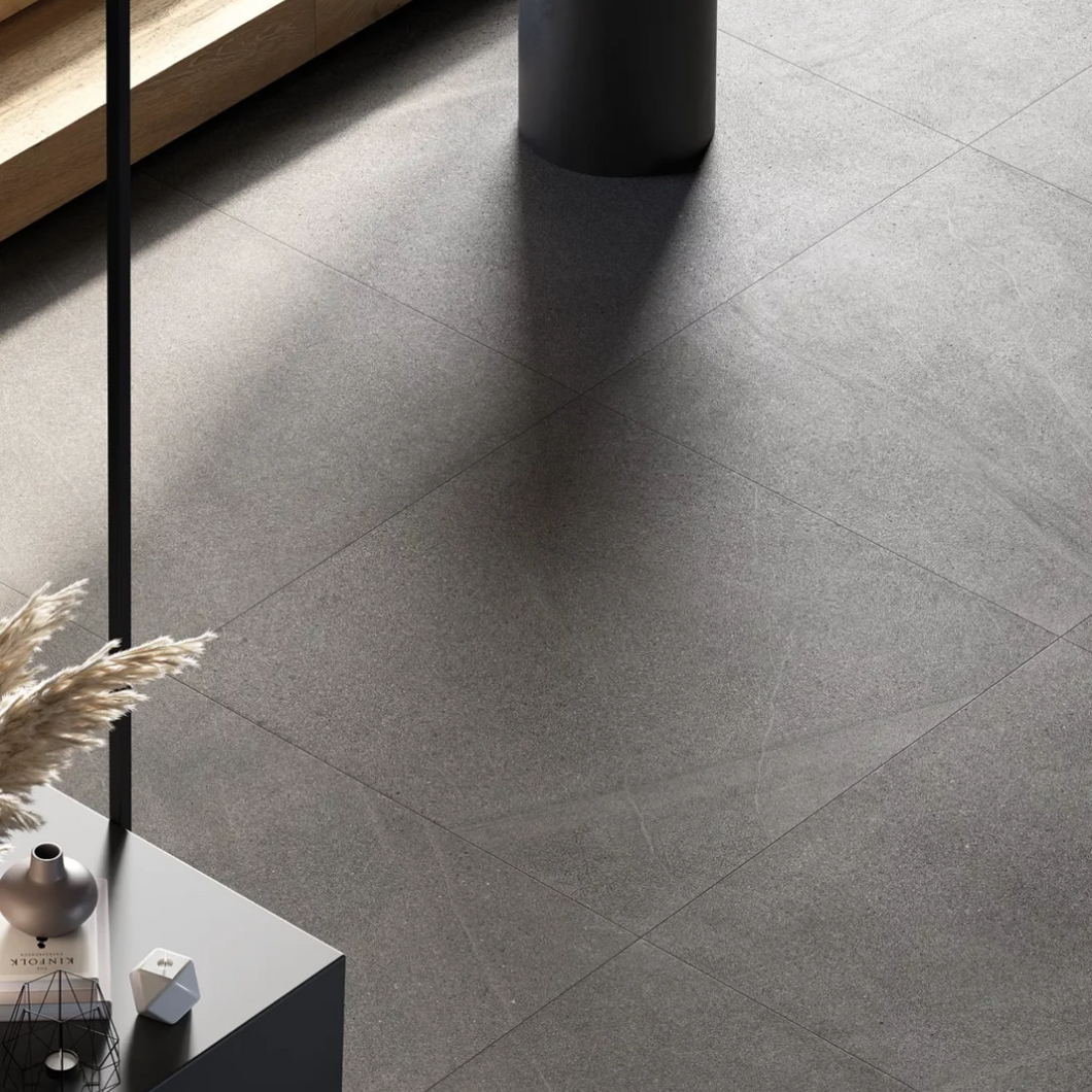 Baltic Dark Grey Porcelain Decor Large Format Tile