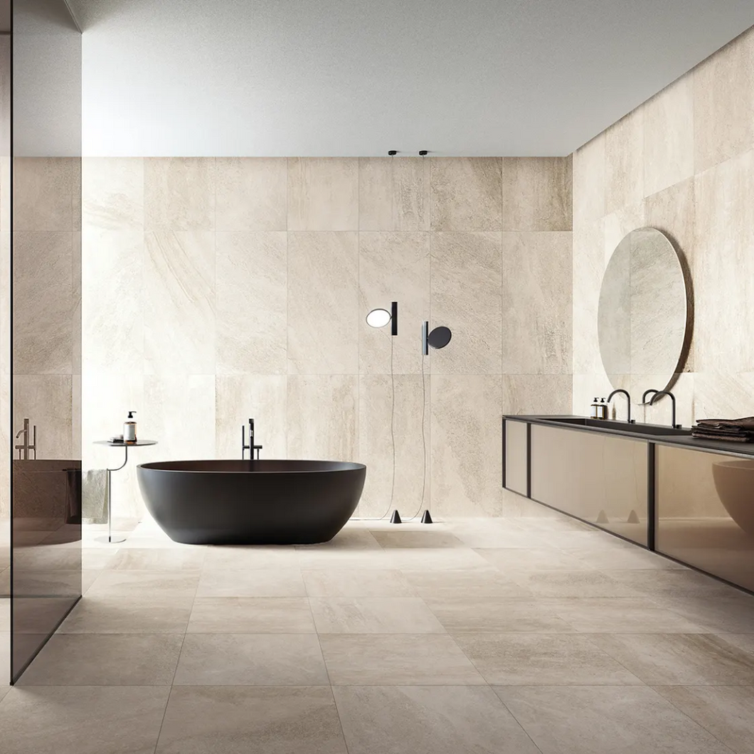 Blended Beige Porcelain Decor Large Format Tile
