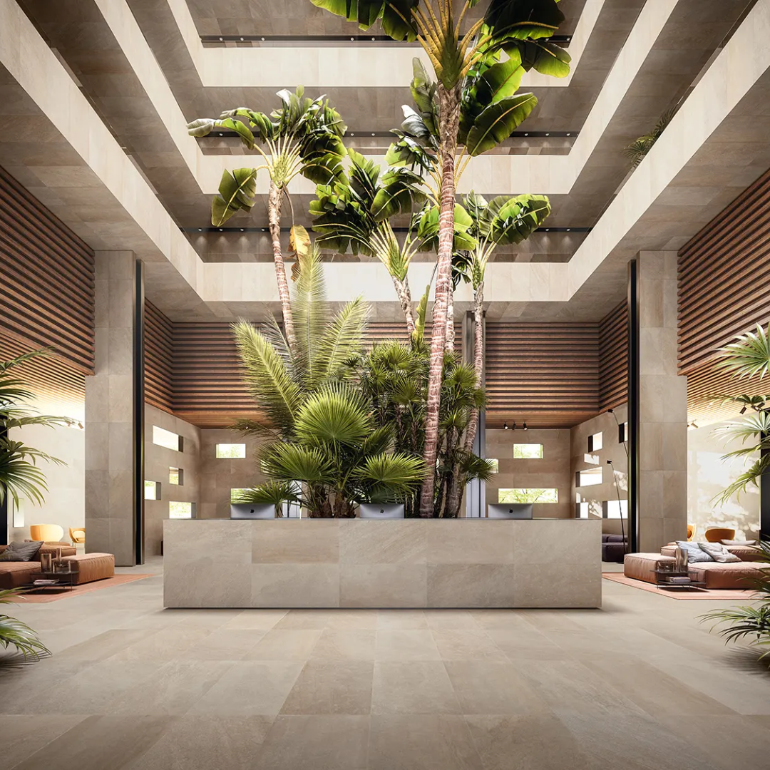Blended Natural Porcelain Decor Large Format Tile