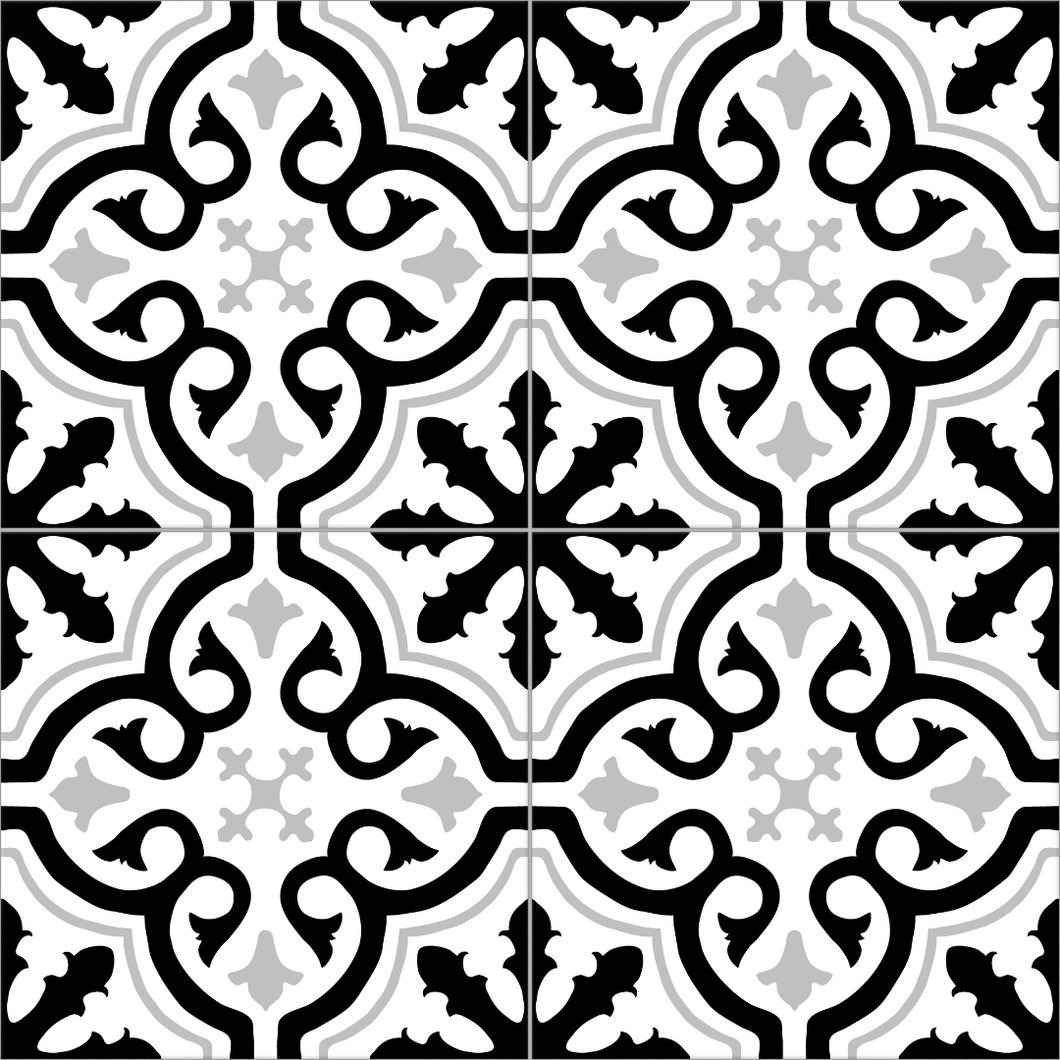 Chic Grace Black Pre-Corte Decor Tile