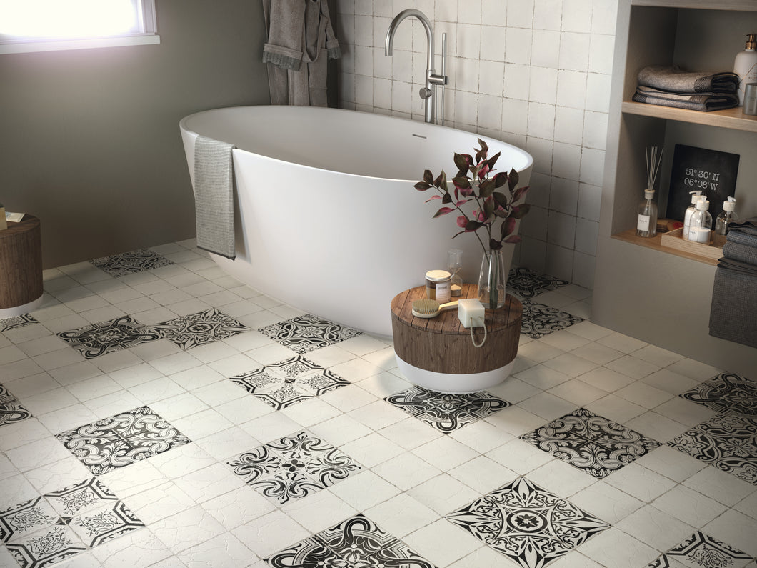 H15 Antique White Square Decor Tile