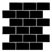 3D Peel & Stick Black Metro Gloss Mosaic