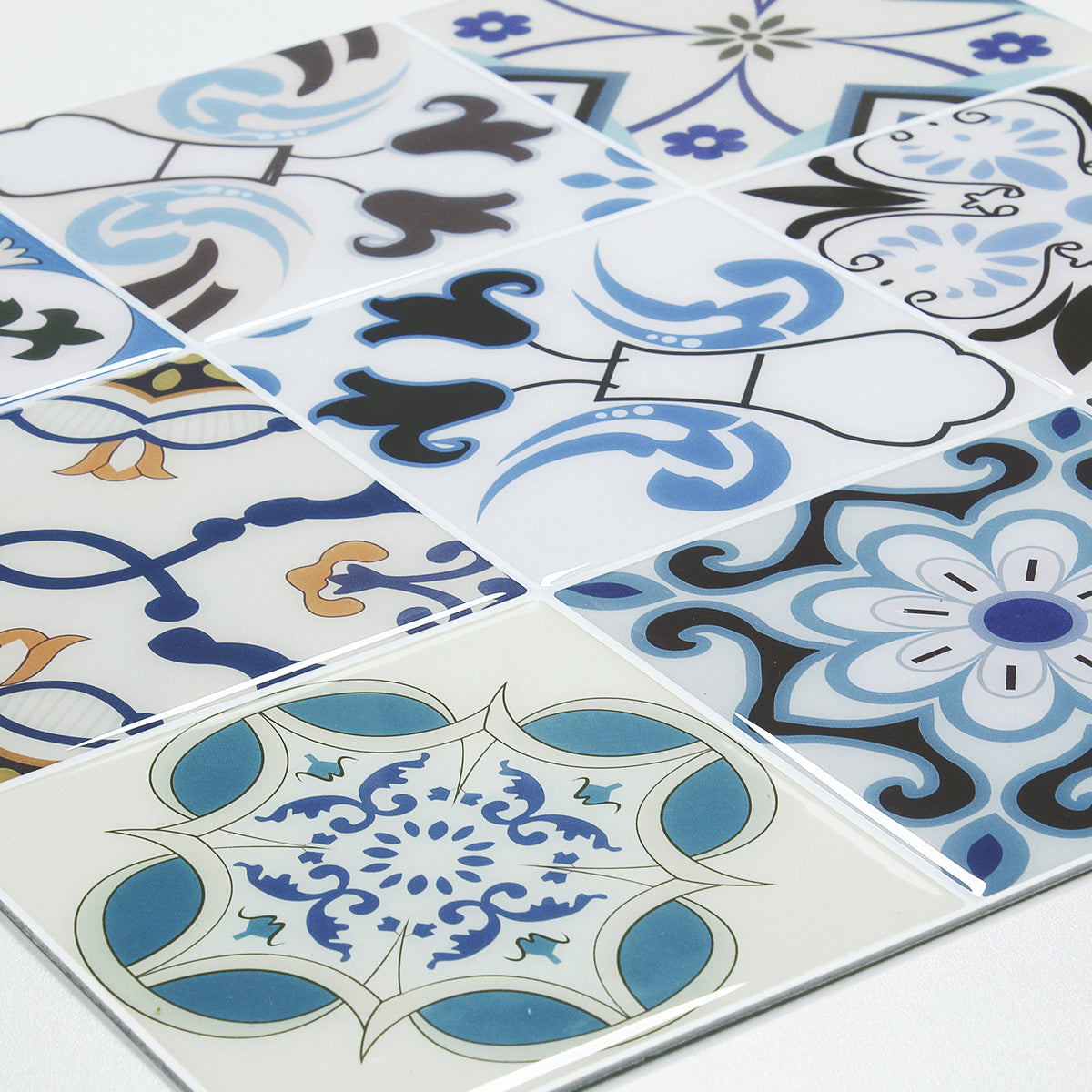 3D Peel & Stick Blue Pattern Mirage Gloss Mosaic