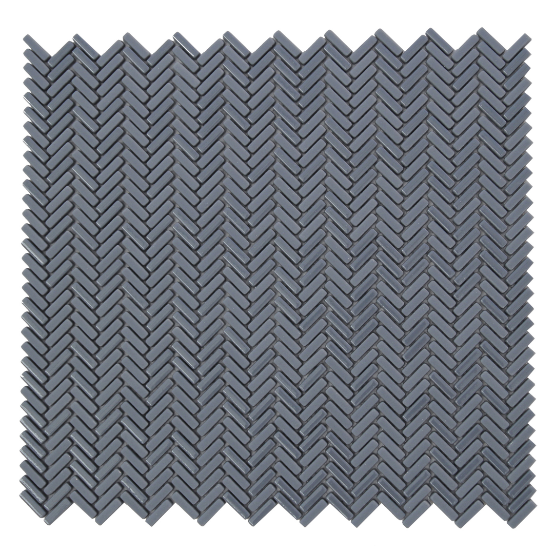 GS-6mm63 Shadow Blue Weave Recycled Glass Mosaic Decor Sheets