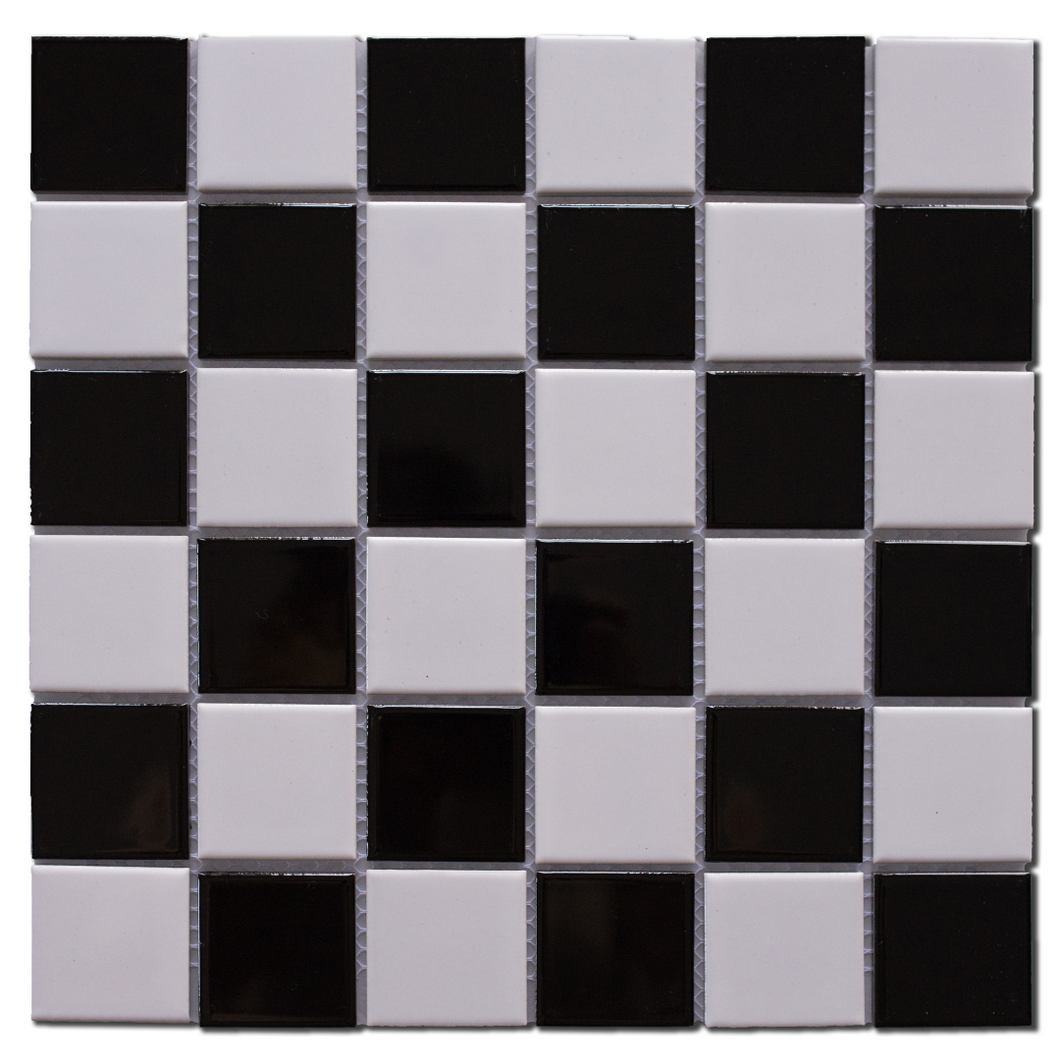 GS-CR002 Black and White Chess Porcelain Mosaic Decor Sheets
