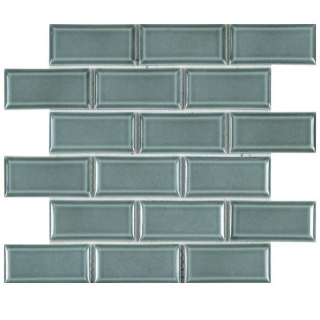 GS-CR018 Bevelled Mint Subway Porcelain Decor Mosaics