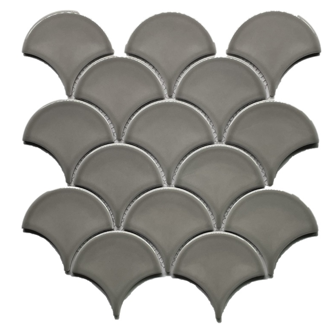 GS-CR127 Fan Chalk Cloud Grey Porcelain Decor Mosaics