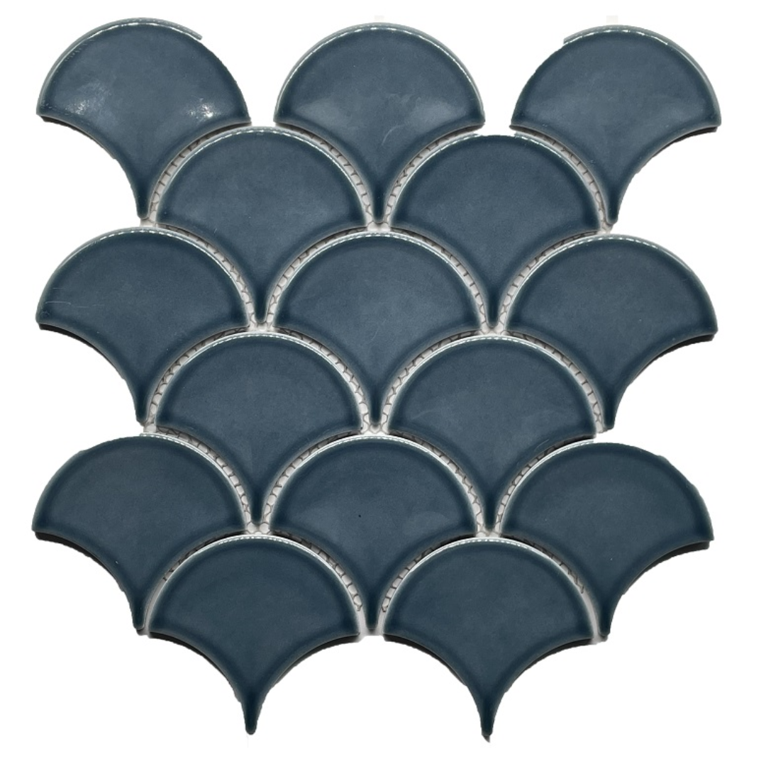 GS-CR128 Fan Chalk Levi Blue Porcelain Decor Mosaics