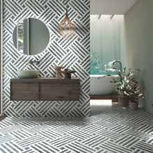 Load image into Gallery viewer, H44 Gatsby Emerald Porcelain Decor Tile
