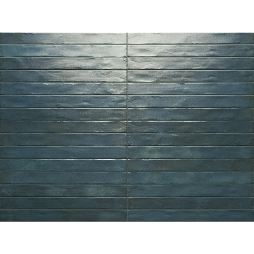 Graffiti Blue Porcelain Decor Metro Matt Tile