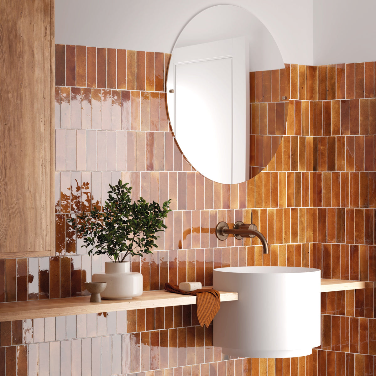 Hanoi Burnt Red Metro Decor Tile