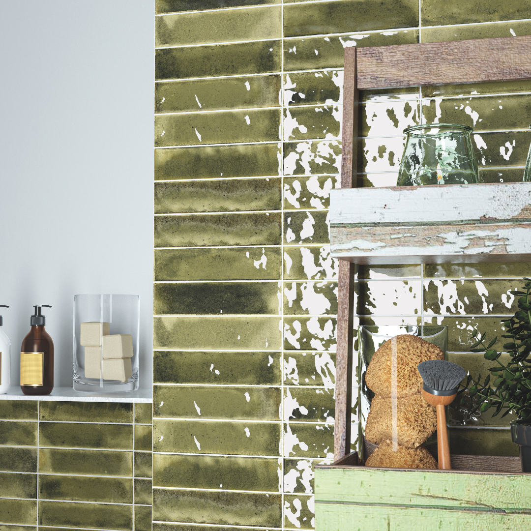 Jazba Olive Decor Metro Tiles