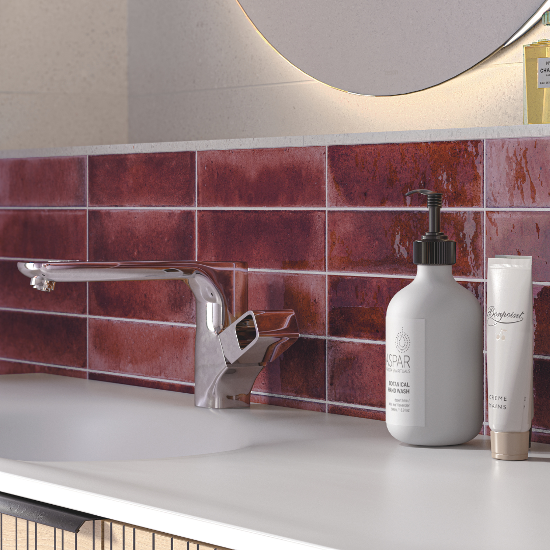 Jazba Garnet Decor Metro Tiles