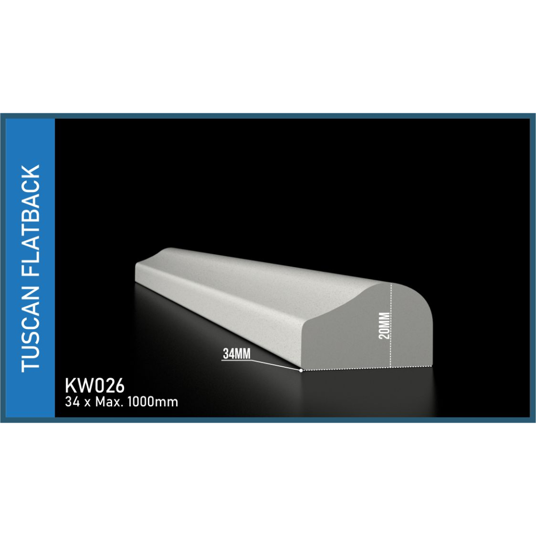 Kwela Flatback Tuscan Coping 34mm x 1000mm KW026