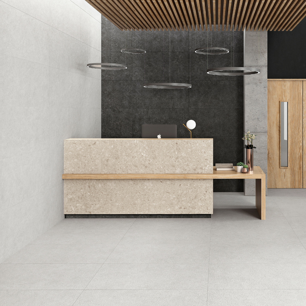 Kalksten Snow Porcelain Large Format Decor Tile