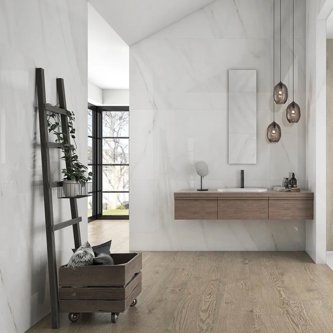 Lenci Blanco Porcelain Large Format Decor Tile