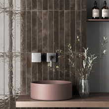 Load image into Gallery viewer, Bali Metro Black Hat Ceramic Decor Tile
