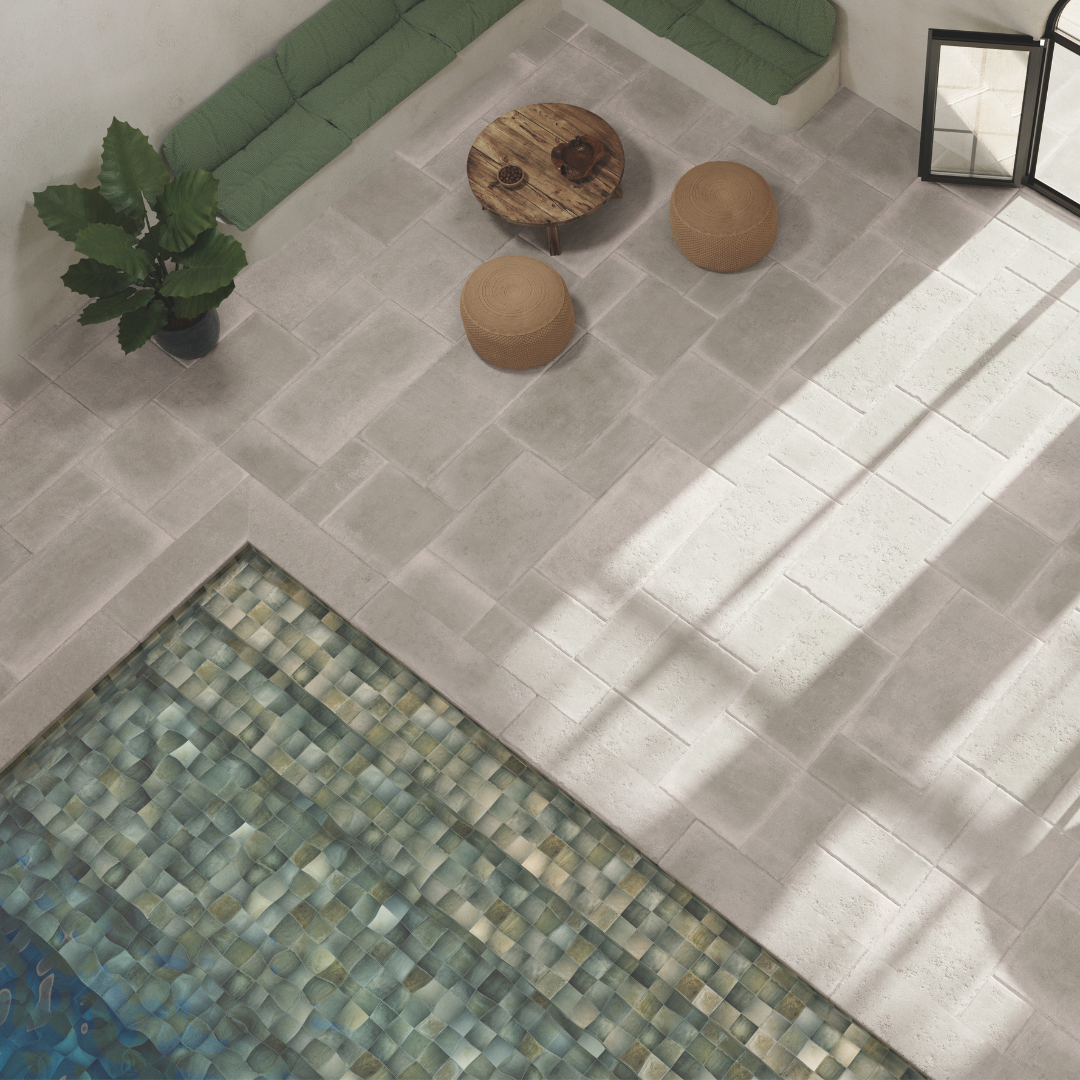 Madeira Square Olive Green Decor Tile