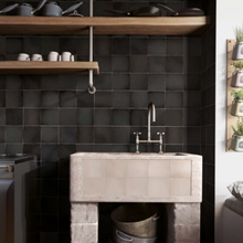 Load image into Gallery viewer, Magma Black Coal Square Decor Tile
