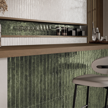 Load image into Gallery viewer, Menorca Green Gloss Subway Decor Tile
