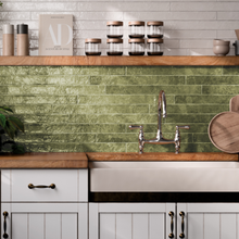 Load image into Gallery viewer, Menorca Grass Gloss Subway Decor Tile
