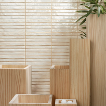 Load image into Gallery viewer, Pencil Raku Pearl Metro Decor Tile
