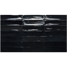 Load image into Gallery viewer, Rondine Marrakech Black Porcelain Metro Decor Tile
