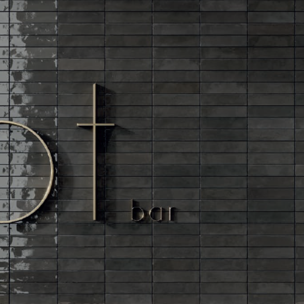 Rondine Marrakech Black Porcelain Metro Decor Tile