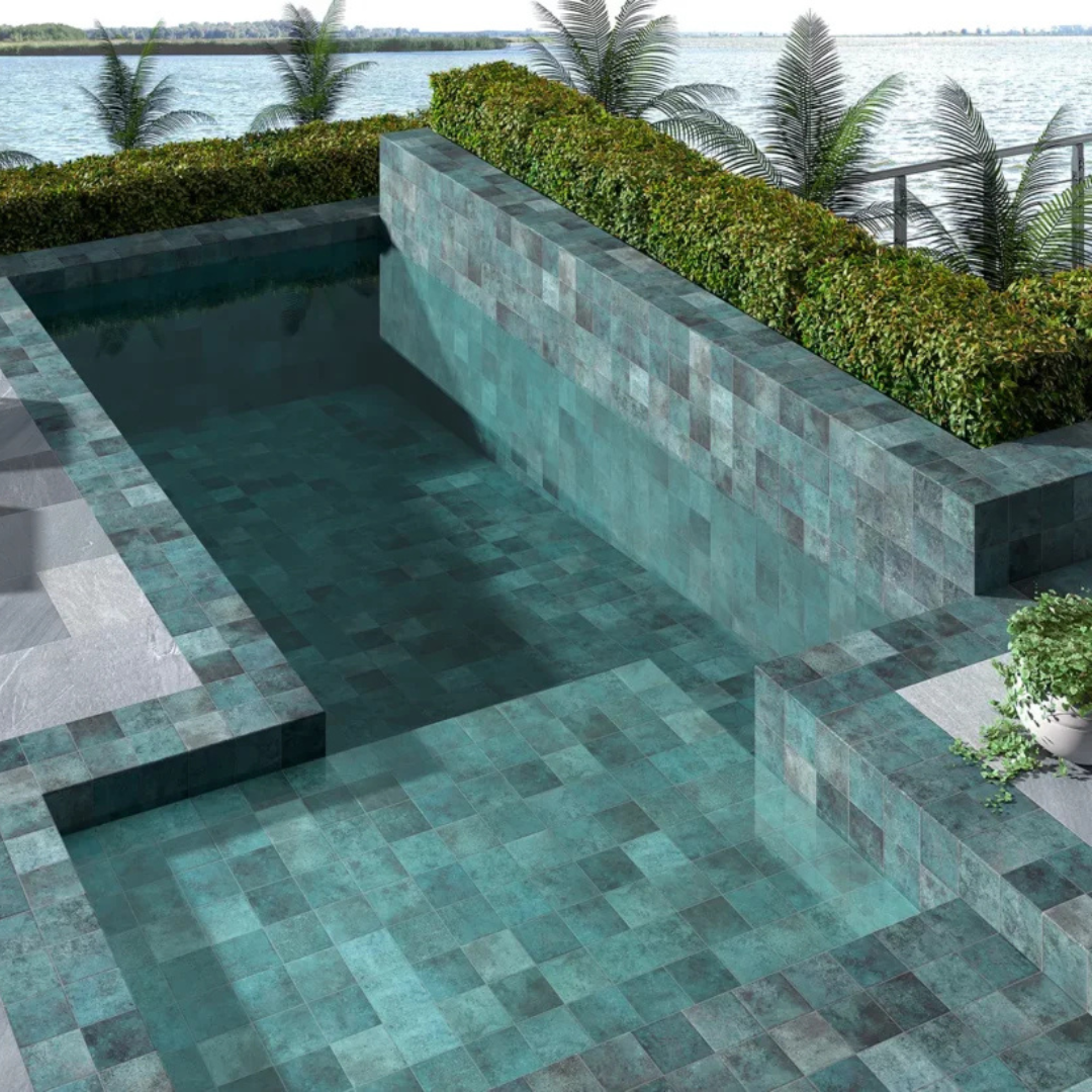 Tahiti Turqoise Matt Porcelain Decor Anti-Slip Tile