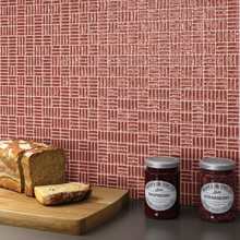 Load image into Gallery viewer, Tiny Burgundy Metro Square Decor Tiles
