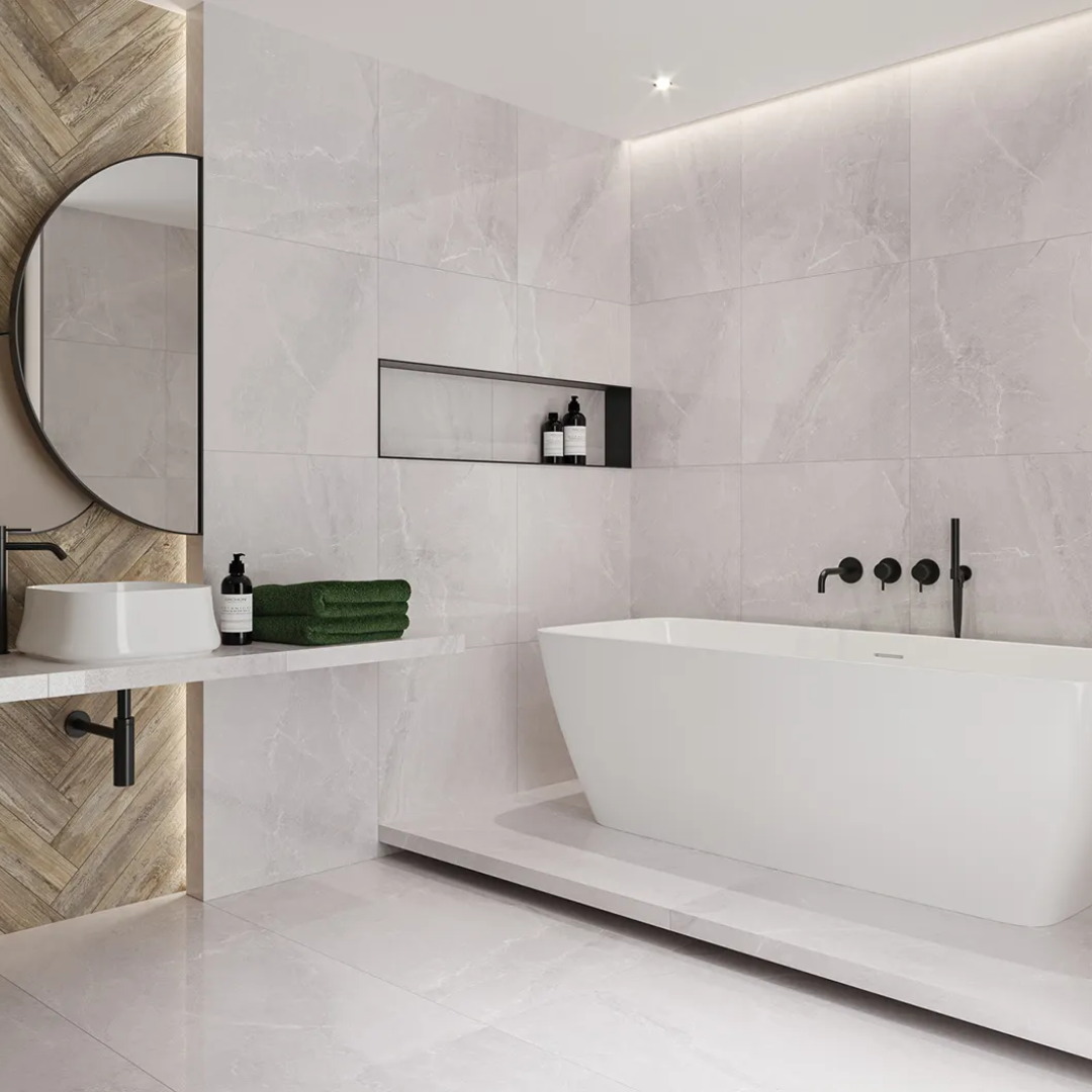 Tioga 01 White 6060 Porcelain Decor Tile