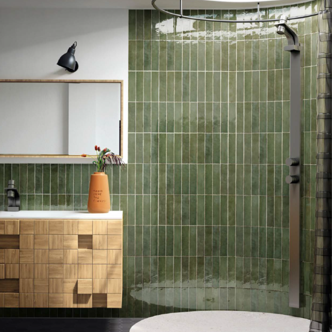 Tribeca Sage Green Metro Porcelain Decor Tile