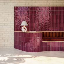 Load image into Gallery viewer, Village Subway Aubergine Porcelain Decor Tile
