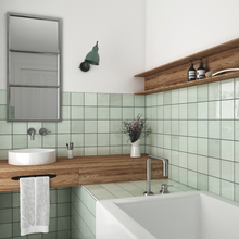 Load image into Gallery viewer, Village Cuadrado Mint Porcelain Decor Tile
