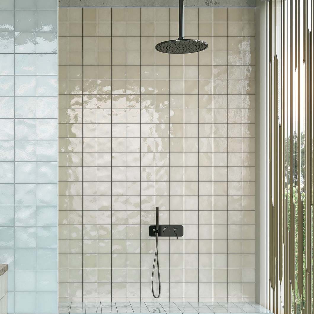 Village Cuadrado Mushroom Porcelain Decor Tile