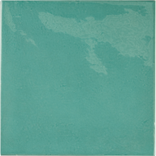 Load image into Gallery viewer, Village Cuadrado Teal Porcelain Decor Tile
