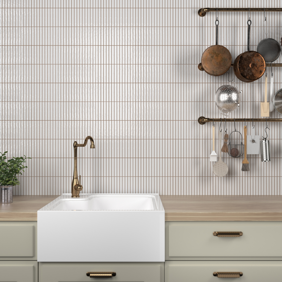 KitKat Snow Gloss Porcelain Decor Metro Tile