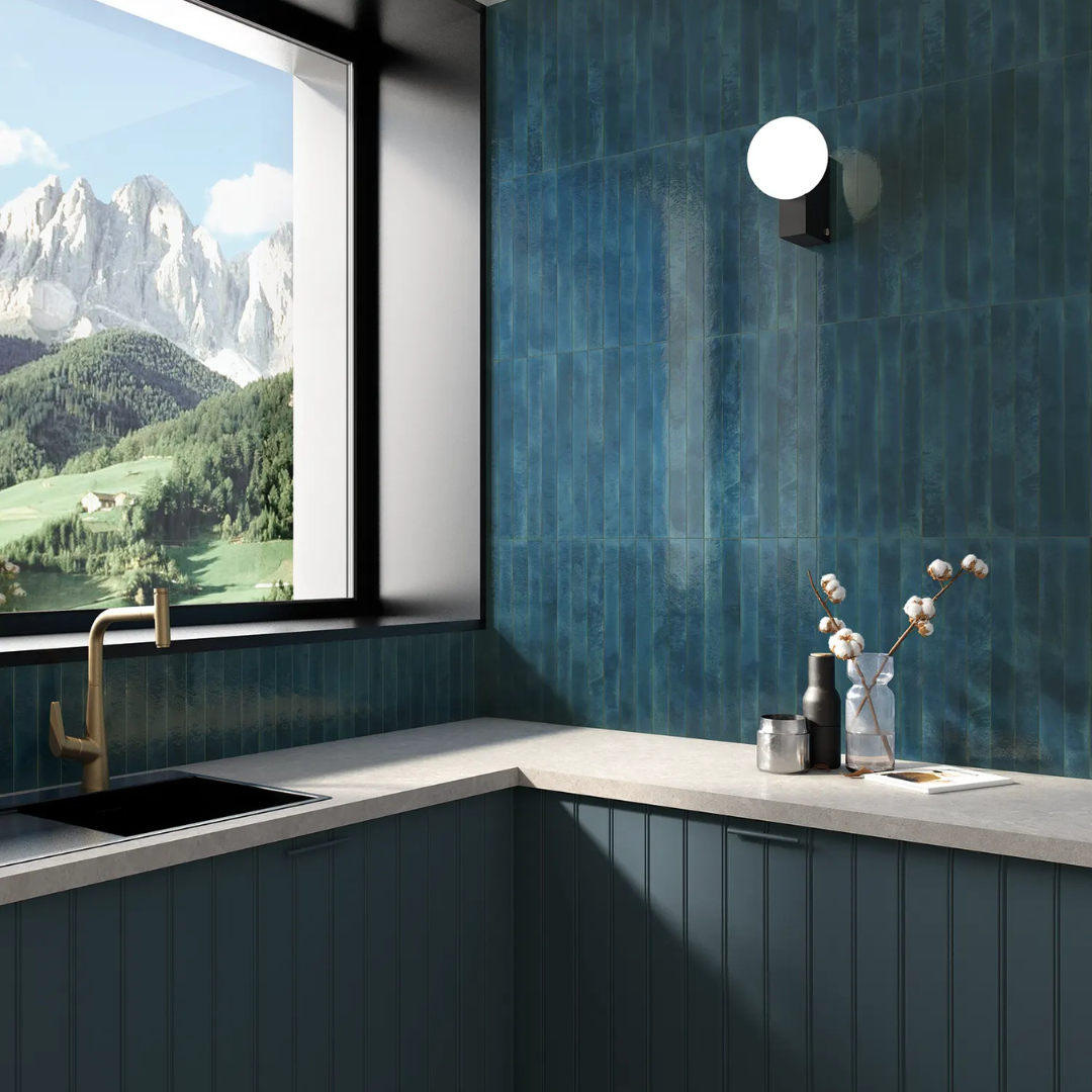 Makalu Gloss Azul Porcelain Decor Tile