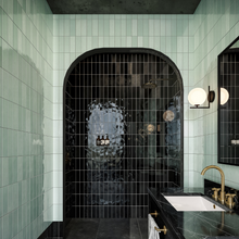 Load image into Gallery viewer, Village Subway Mint Porcelain Decor Tile
