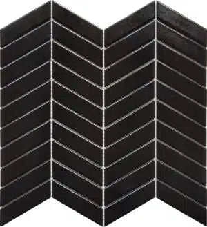 Chevron Black Gloss 2005 Porcelain Mosaic Decor Tile