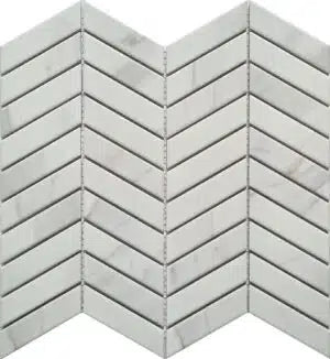 Chevron Carrara 2011 Porcelain Mosaic Decor Tile