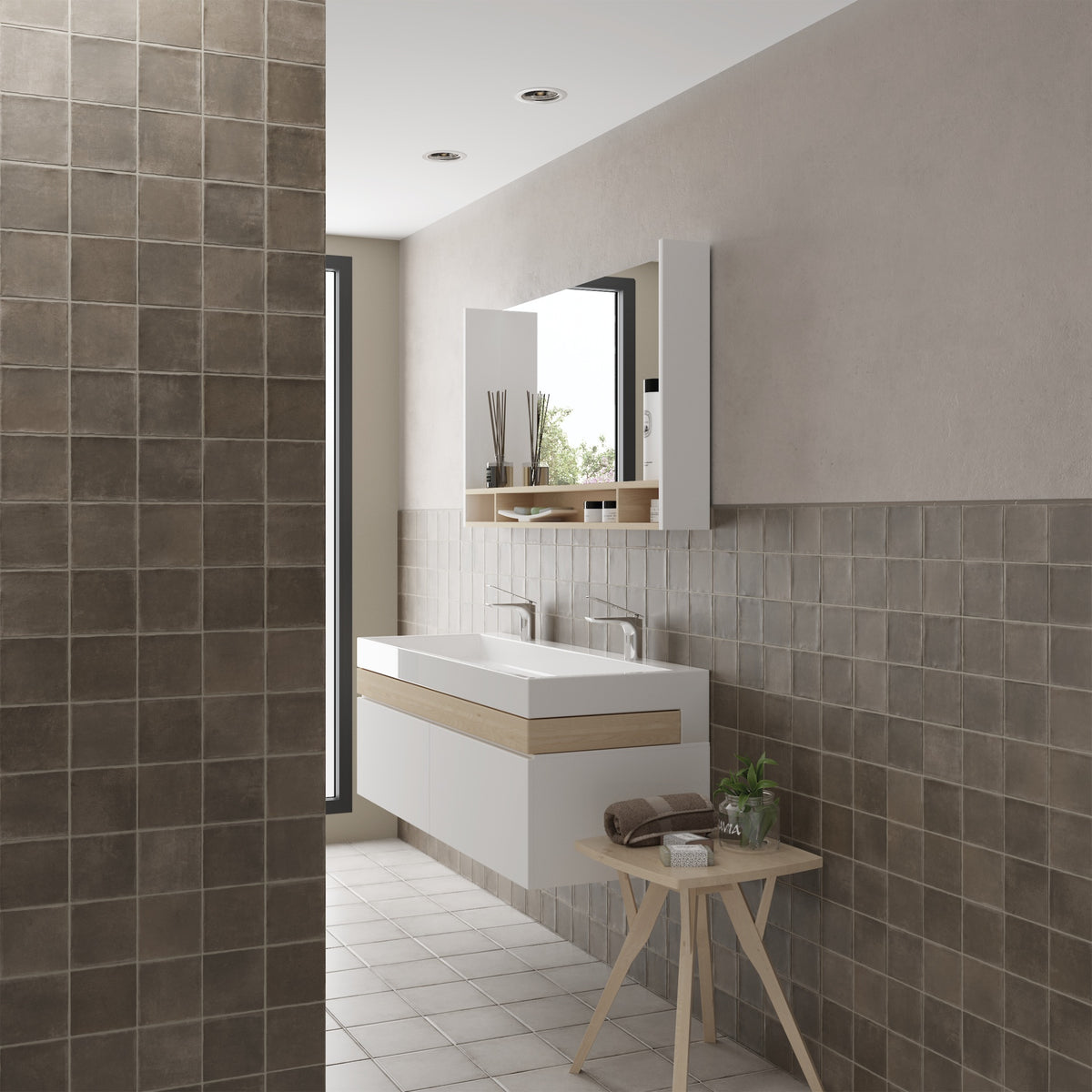 Argile Cacao Cuadrado Porcelain Decor Square Tile