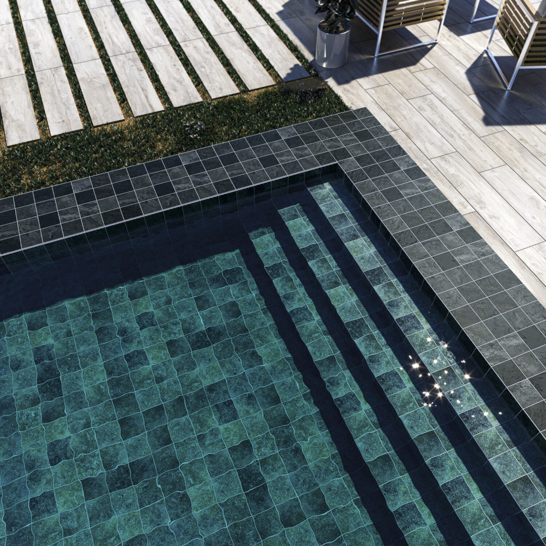 Bali Aquamarine Gloss Porcelain Decor Tile