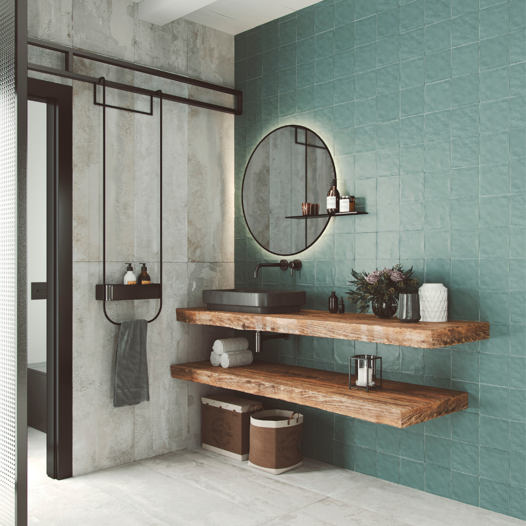 Contemporary Aqua Sea Square Decor Tile
