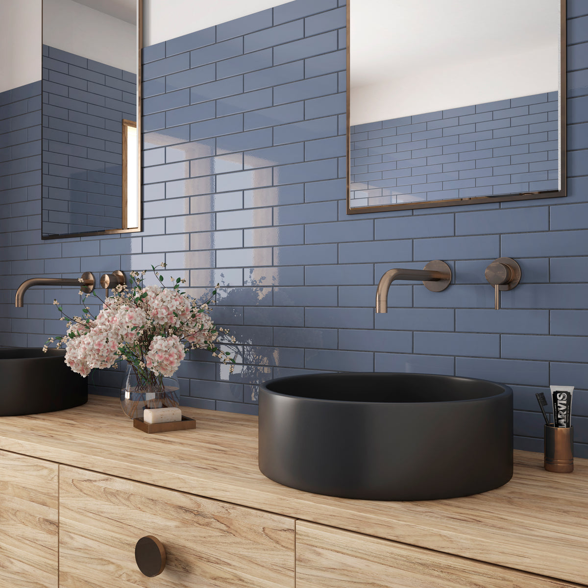 Costa Nova Banyan Blue Metro Decor Tile